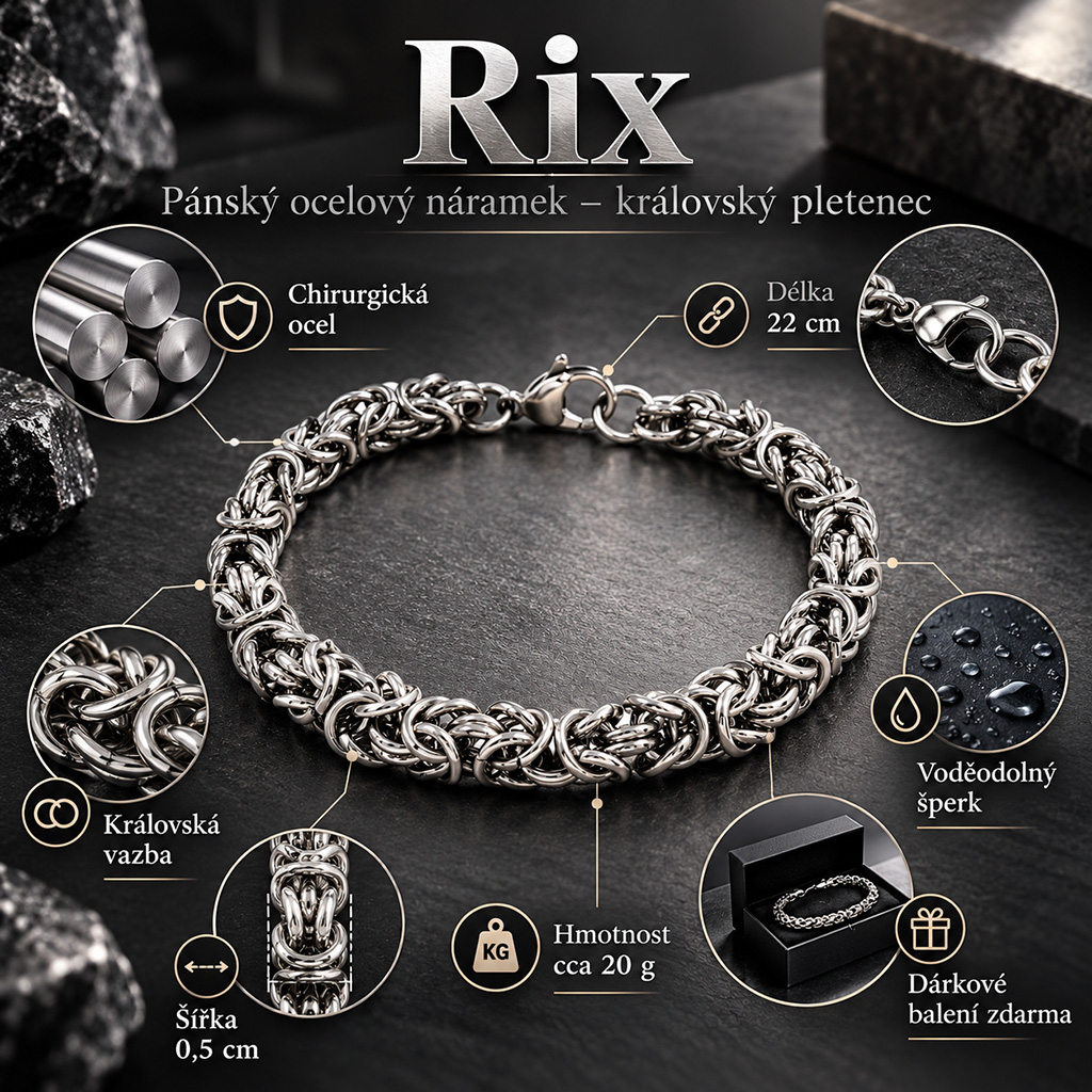 Rix – Pánský ocelový náramek (5)